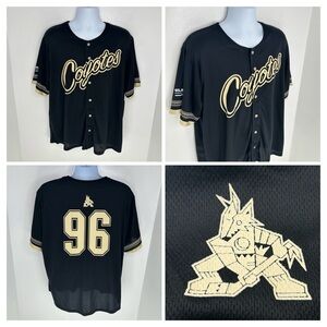 Arizona Coyotes Baseball Jersey Hockey NHL Mens XL Black 96 Giveaway Shirt‎